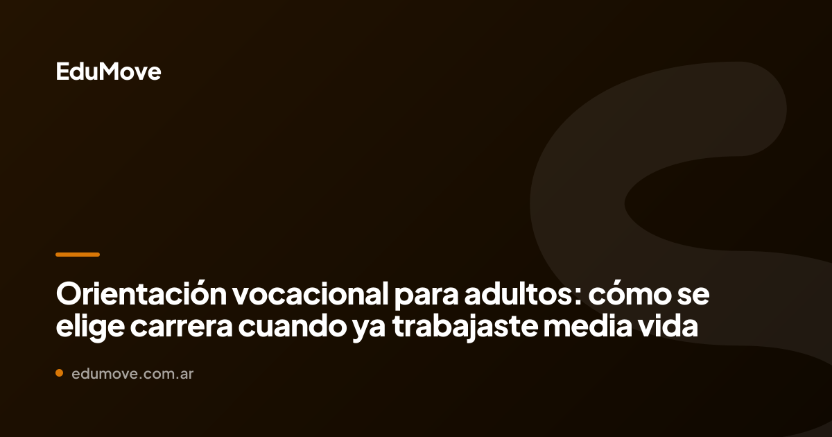 orientación vocacional adultos