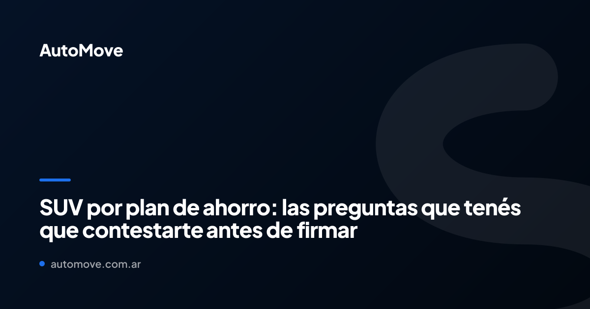SUV plan de ahorro