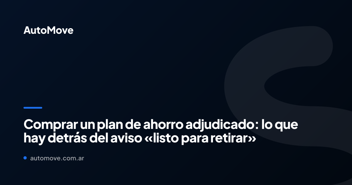 plan de ahorro adjudicado